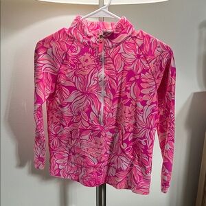 Pink Floral Lilly Pulitzer  girls  Zip-Up Jacket Pop over xl 12-14